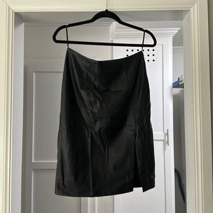 Black leather skirt